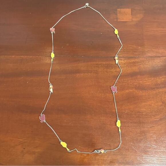 Marc by Marc Jacobs Tweeting Enamel Birds Necklace Long Designer Casual - Picture 3 of 13